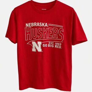 Nebraska Huskers T Shirt Go Big Red Graphic Tee‎ Mens Large Red